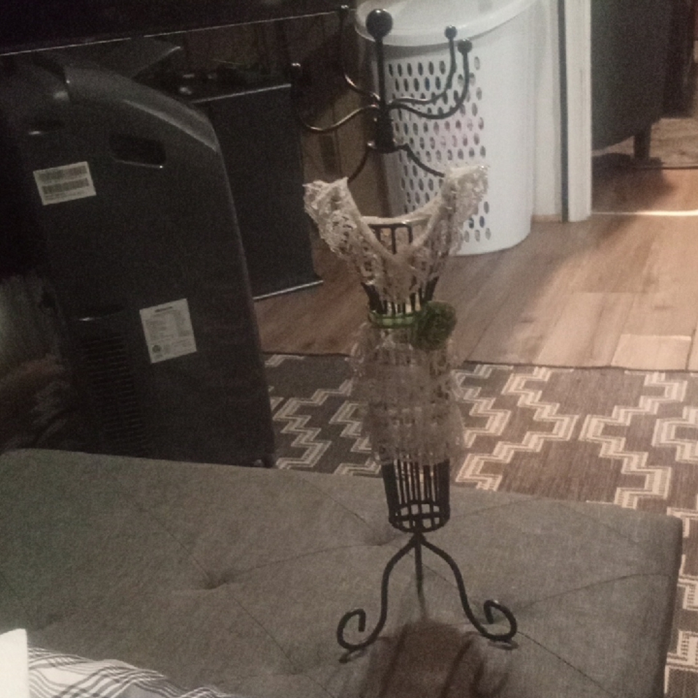 Elegant Black Metal Dress Form Jewelry Stand